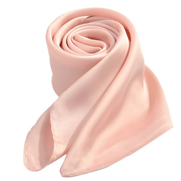 70*70 cm factory cheap selling women muslim square quality uniform Polyester Imitated silk scarf